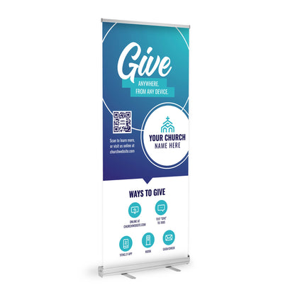 Retractable Banner - Soft Blue