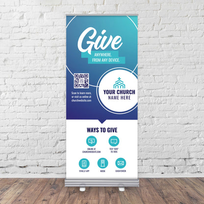 Retractable Banner - Soft Blue